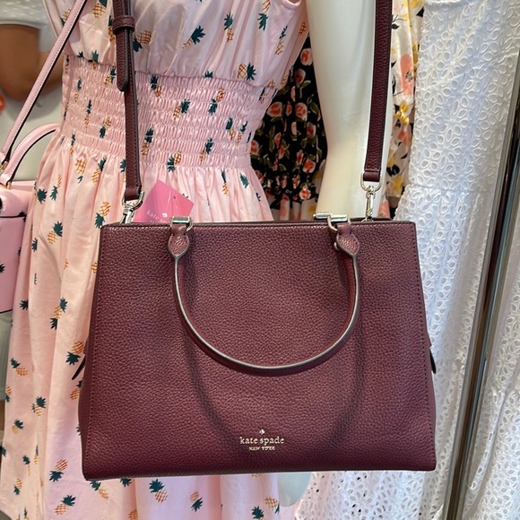 Kate Spade Leila Medium Triple Compartment Satchel 
Sherrywood - Picture 12 of 16